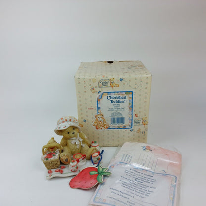 Cherished Teddies 'Cozy Tea For Two' Figurine 1995 - Original box & Certificate