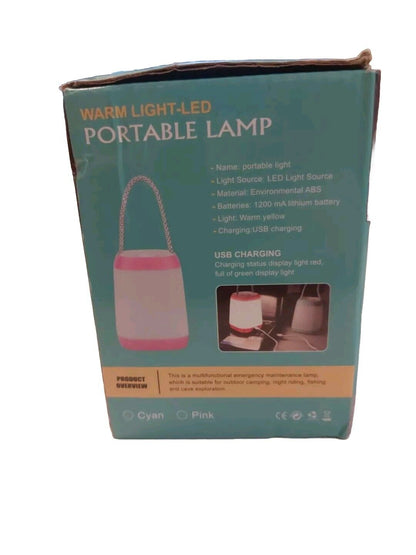 Portable LED Lamp - USB Rechargeable, Warm Light, 3 Modes, New