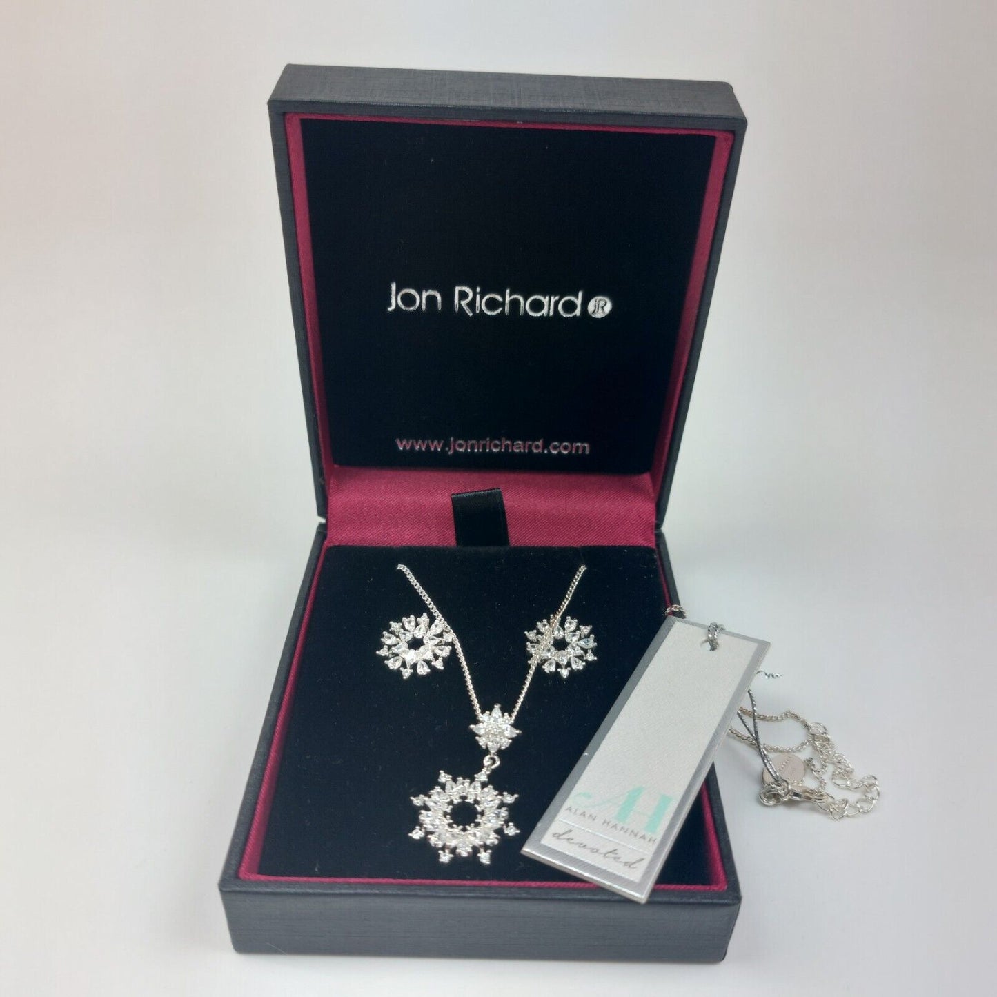 Alan Hannah Devoted Jon Richard Snowflake Necklace And Earings Set, See The Box