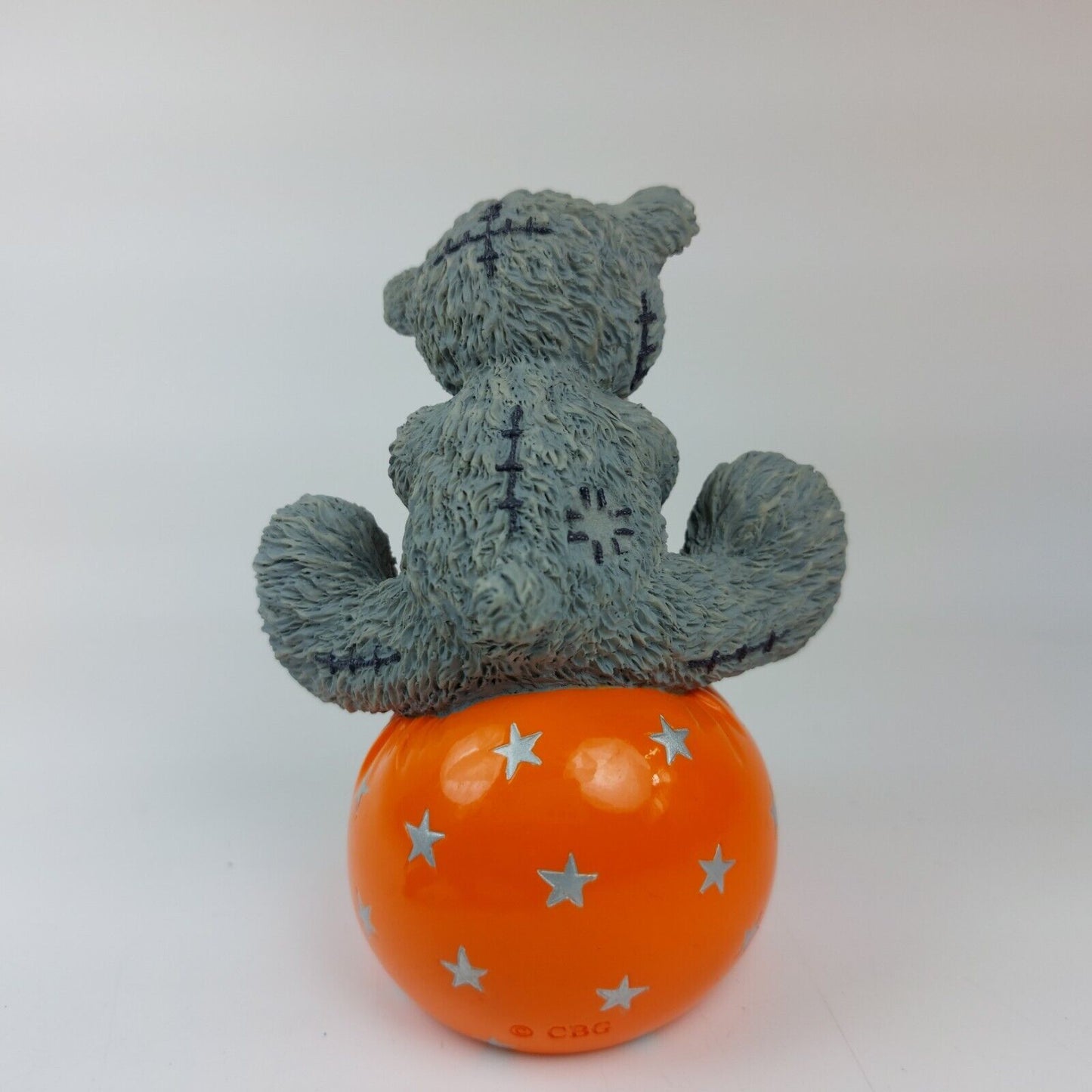 "Me to You" Grey Tatty Teddy on Orange Starry Ball - Handmade and Painted