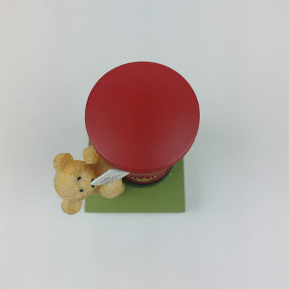 Charming Teddy Bear with Royal Post Box Figurine - A Little Message Just for You