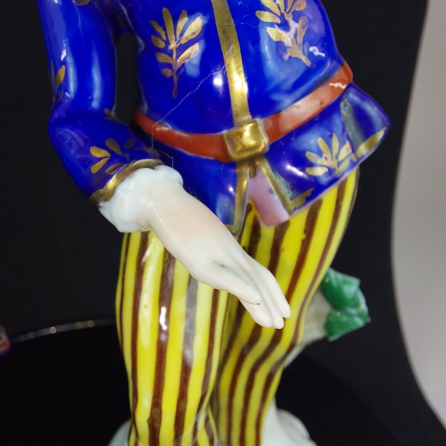 Antique Porcelain Figurines, Woman and Man Dancing, Vibrant Hand-Painted Details