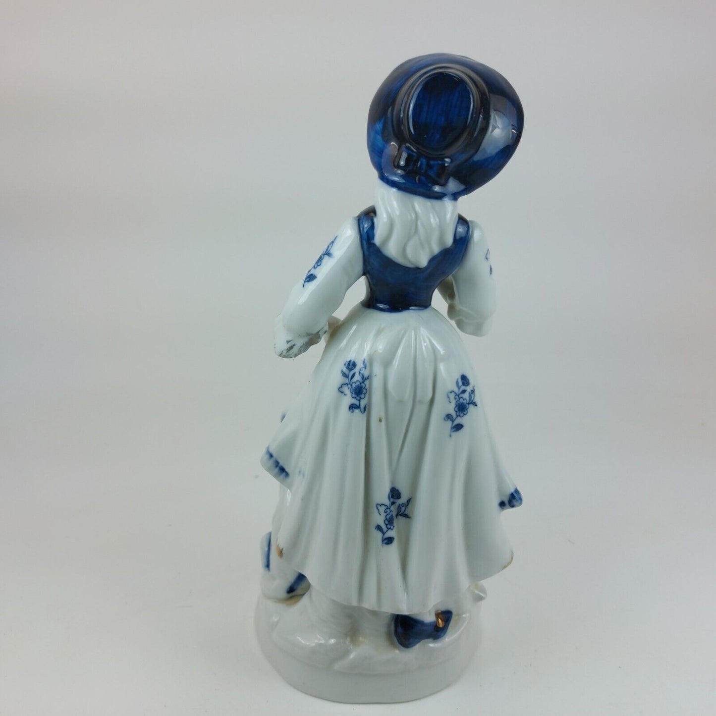 Leonardo Collection Porcelain Lady Figurine with Dog, Blue and White Dress