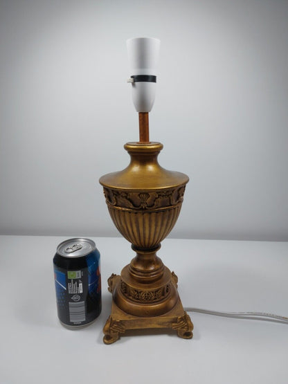 Vintage Gold / Gilt Resin table lamp, 40cm. Tested, See The Pictures, Demaged