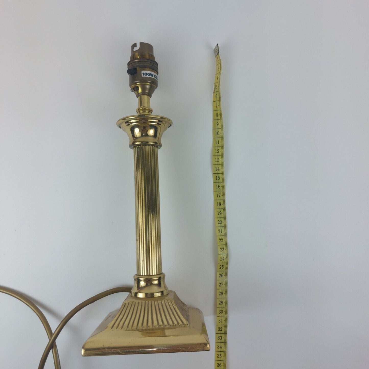 Vintage Brass Table Lamp - Heavy Weighted Quality. 34cm Height. See The Pictures