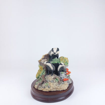 Border Fine Arts Badgers Figurine 1991 Handmade - David Walton Signed