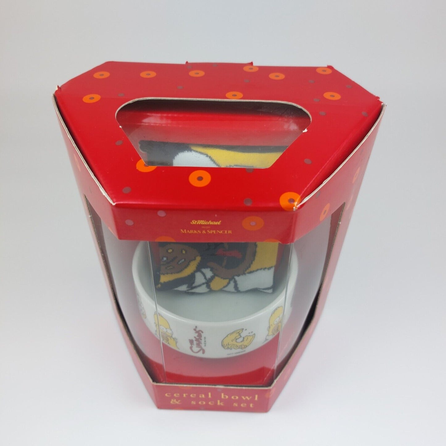 M&S Homer Simpson Cereal Bowl & Sock Gift Set | New & Sealed | The Simpsons