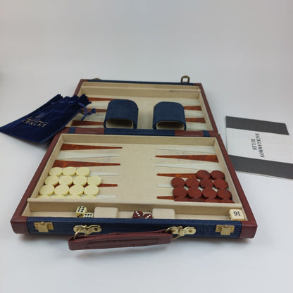 Backgammon In Leather Box Exculusive Made In Taiwan, See The Pics!