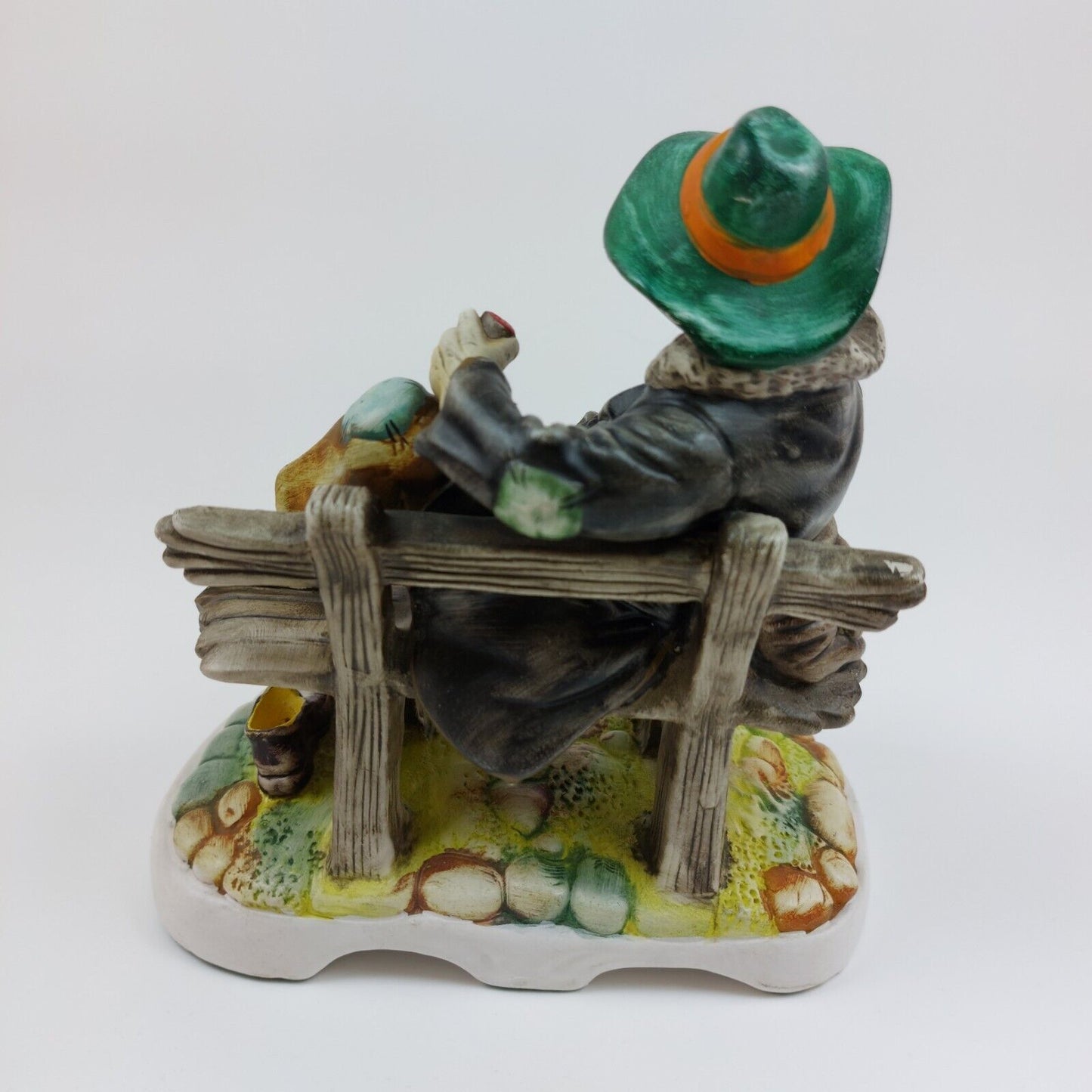 Capodimonte Style Ceramic Figurine of Sitting Man on Bench - Made in Portugal