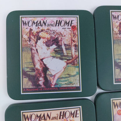 Woman and Home Magazine Reproduction Coasters Set, 6 Pieces with Vintage Designs