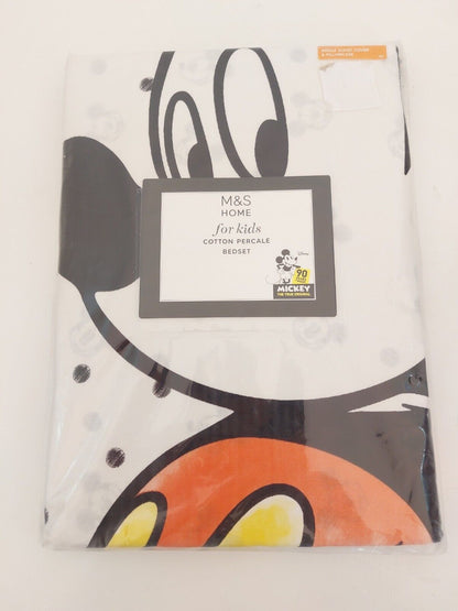 M&S HOME for Kids Cotton Percale Bedset, Mickey The True Original, Single