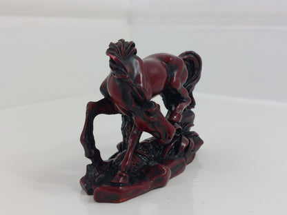 Vintage Chinese Wild Red Horse FENG SHUI Figurine 3" - Heavy 84 gr