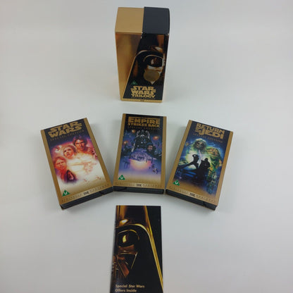 Star Wars Trilogy, Special Edition, Gold Box Set VHS 1997 Collectable See ThePic