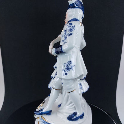 Elegant Porcelain Couple Figurine, 18th Century Costume, 8 Inches