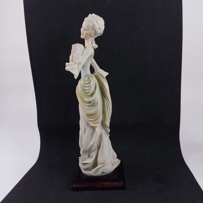 Giuseppe Armani Figurine Elegant Lady with Fan, Porcelain, 18 Inches,Collectible