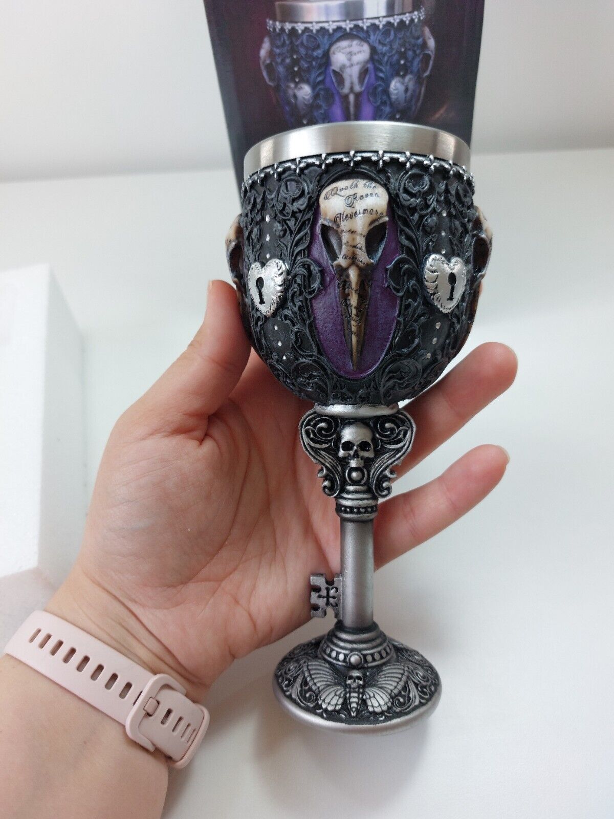 Edgar's Raven Goblet  Nemesis Now Gothic Drinking Chalice - 7"