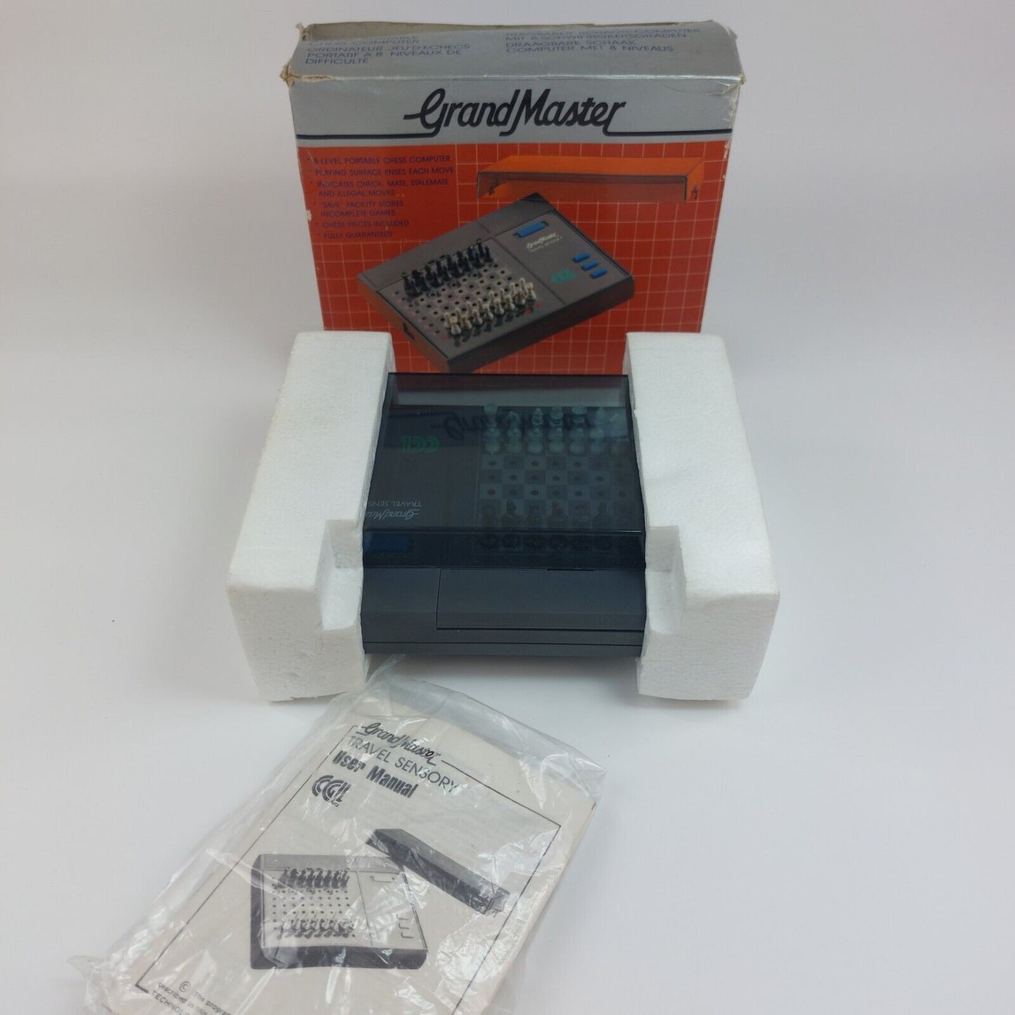 1980s Grand Master Travel Sensory Electronic Chess Computer - Portable Chess