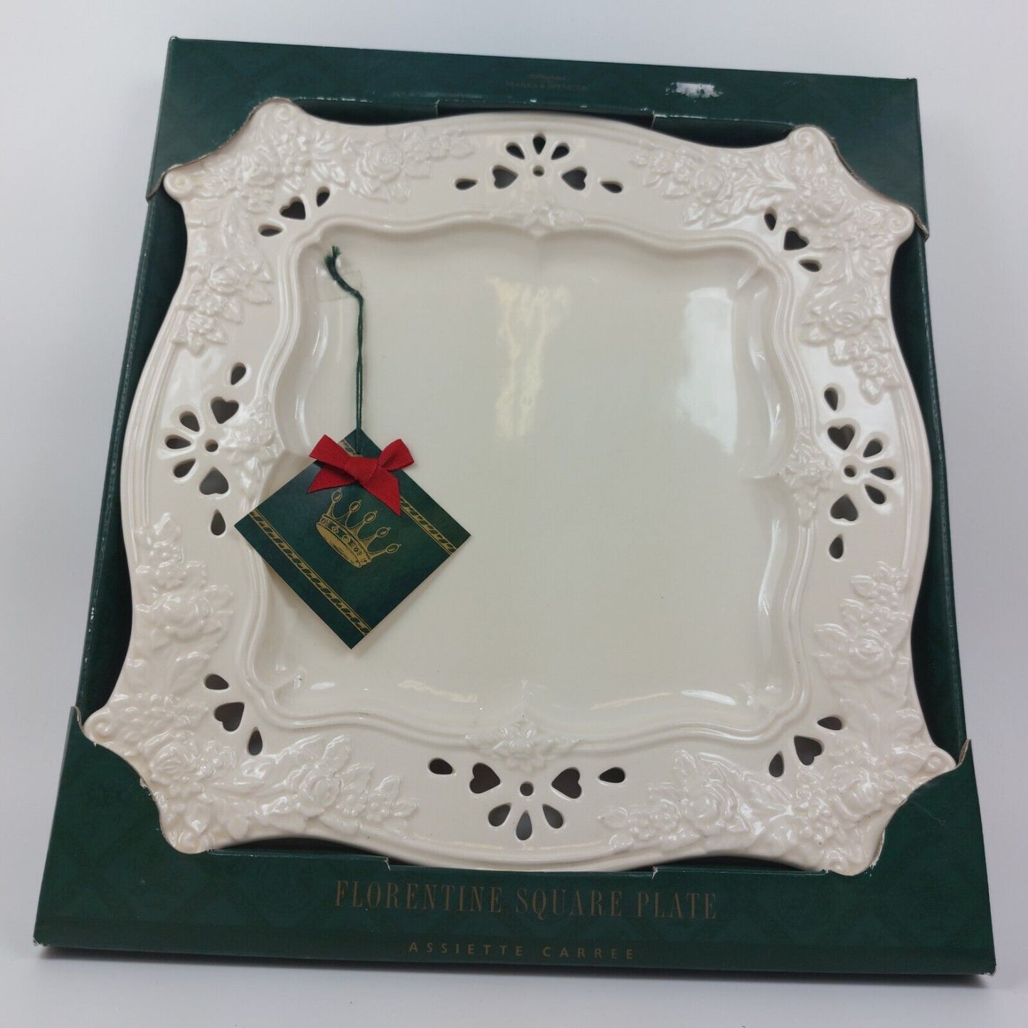 Marks & Spencer St Michael Florentine Square Decorative Plate 12",Original Box