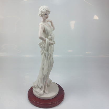 Detailed Lady Figurine with Pearl Necklace, Collectible Sculpture, Art Deco