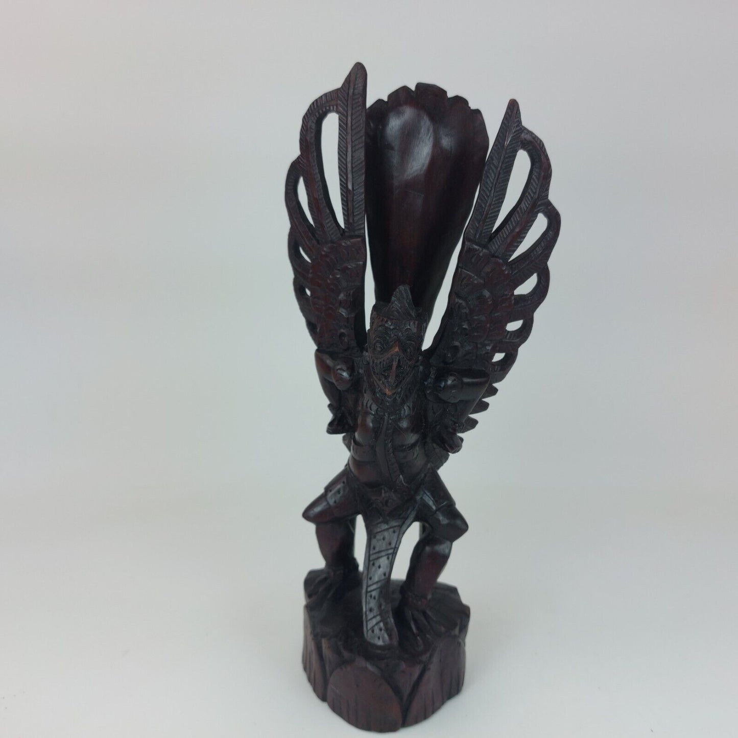 Vintage Garuda Statue Hand Carved Wood 10-Inch Mythical Creature Figurine