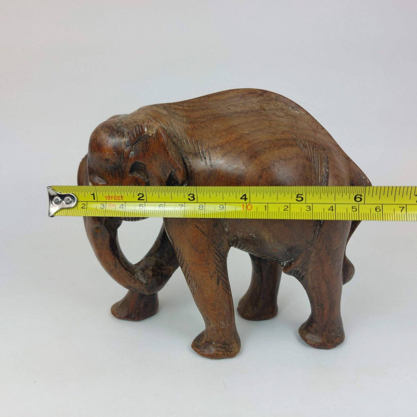 Hand Carved Wooden Elephant Figurine Good Condition Decorative Collectible