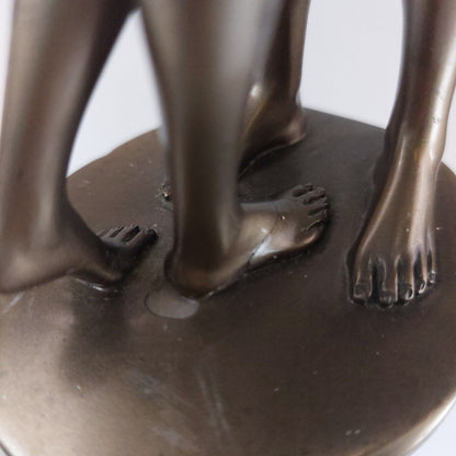 Bronze Effect Resin Embracing Couple Nude Sculpture