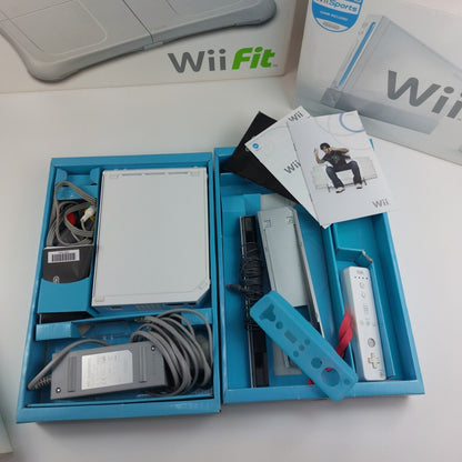 Boxed Nintendo Wii Console With Wii fit Board & Games & Accesories Mario Bundle