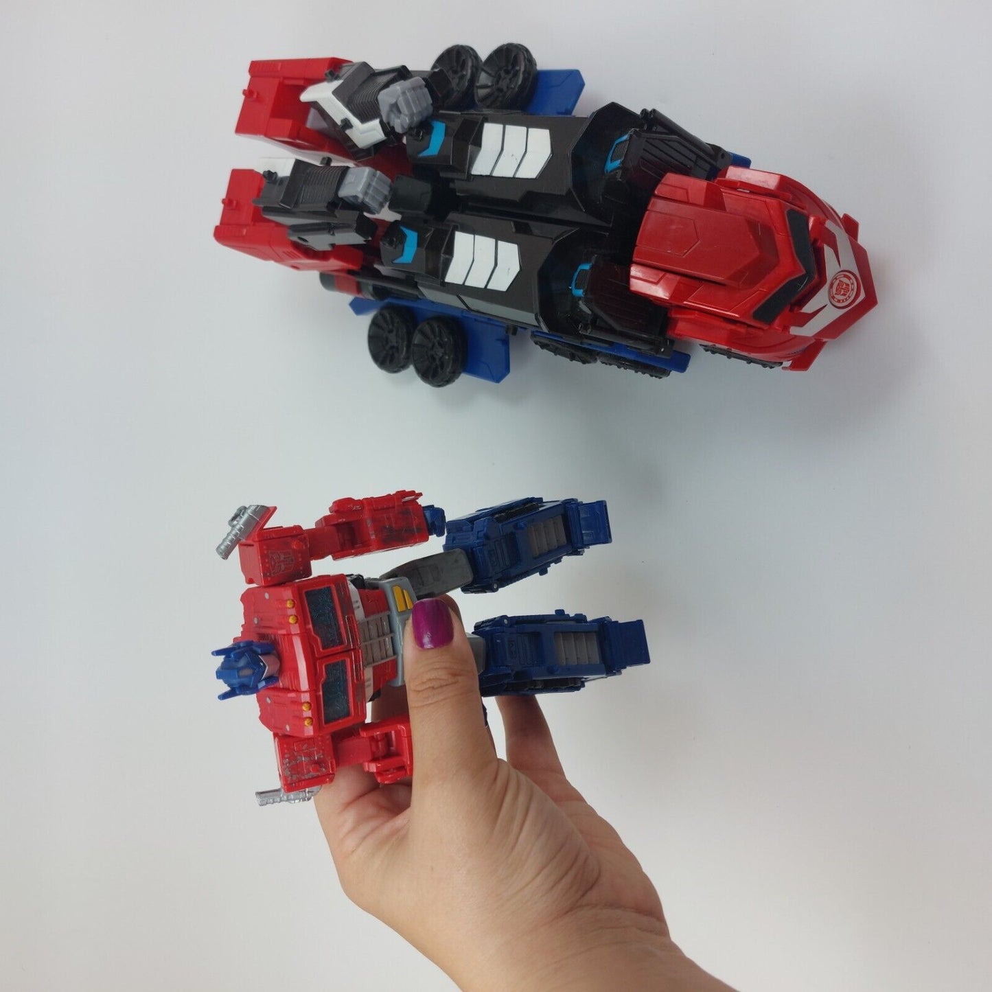 2 × Transformers Mega Optimus Prime Robots In Disguise 3 Steps