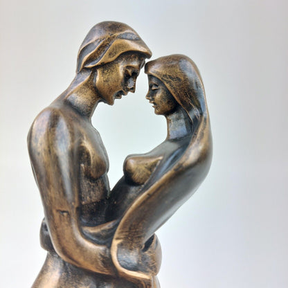 ABSTRACT BRONZE SCULPTURE OF AN EMBRACING COUPLE, Love Sculpture, Gift For Gf,bf