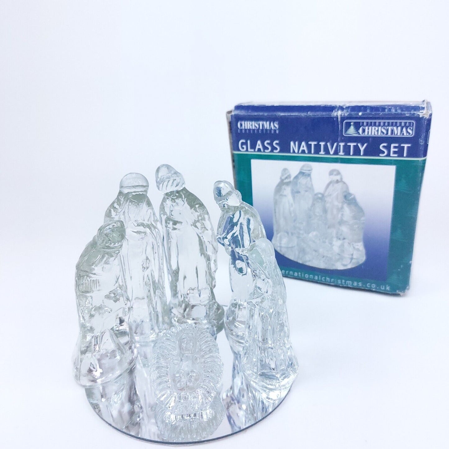 Christmas Glass Nativity Set, Complete Collection in Original Box,Good Condition