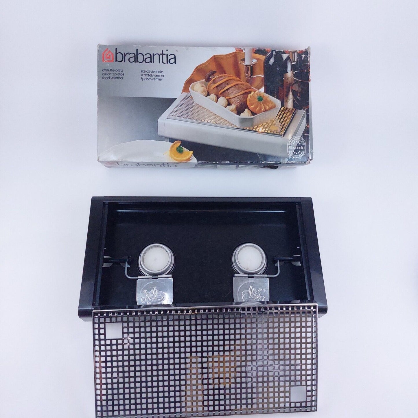 Vintage Brabantia Food Warmer, Two Burners, Black, Made in Holland, 1990's