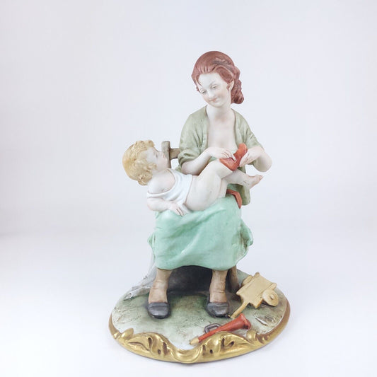 Bruno Merli Signed Porcelain Mother & Child Figurine - Collectible 1960s - RARE