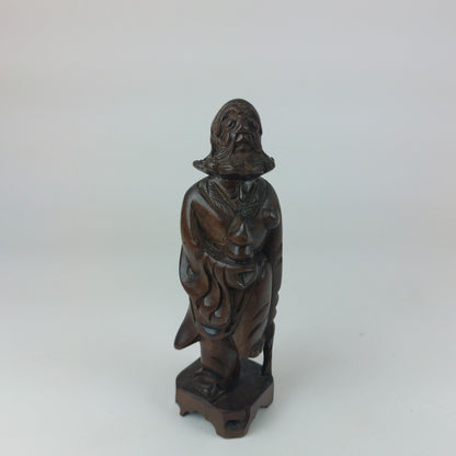 Antique Chinese Nanmu Wood Carved Figurine, Qing Dynasty, Good Condition