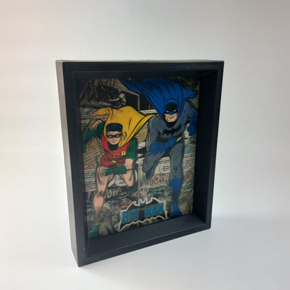 Batman & Robin 3D Lenticular Marvel Heros Retro Picture frame, See The Pictures