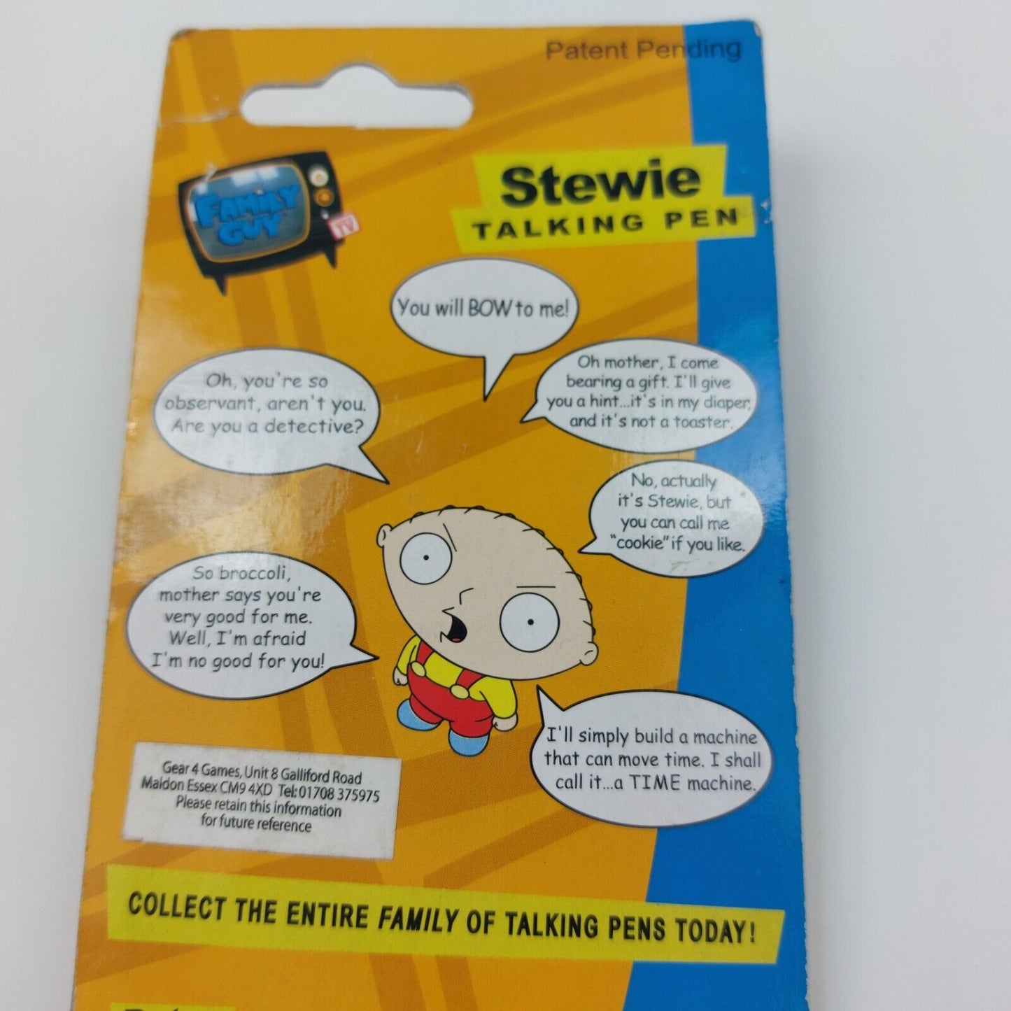 Family Guy Stewie Talking Pen Collectible with Phrases from TV Show - 2006