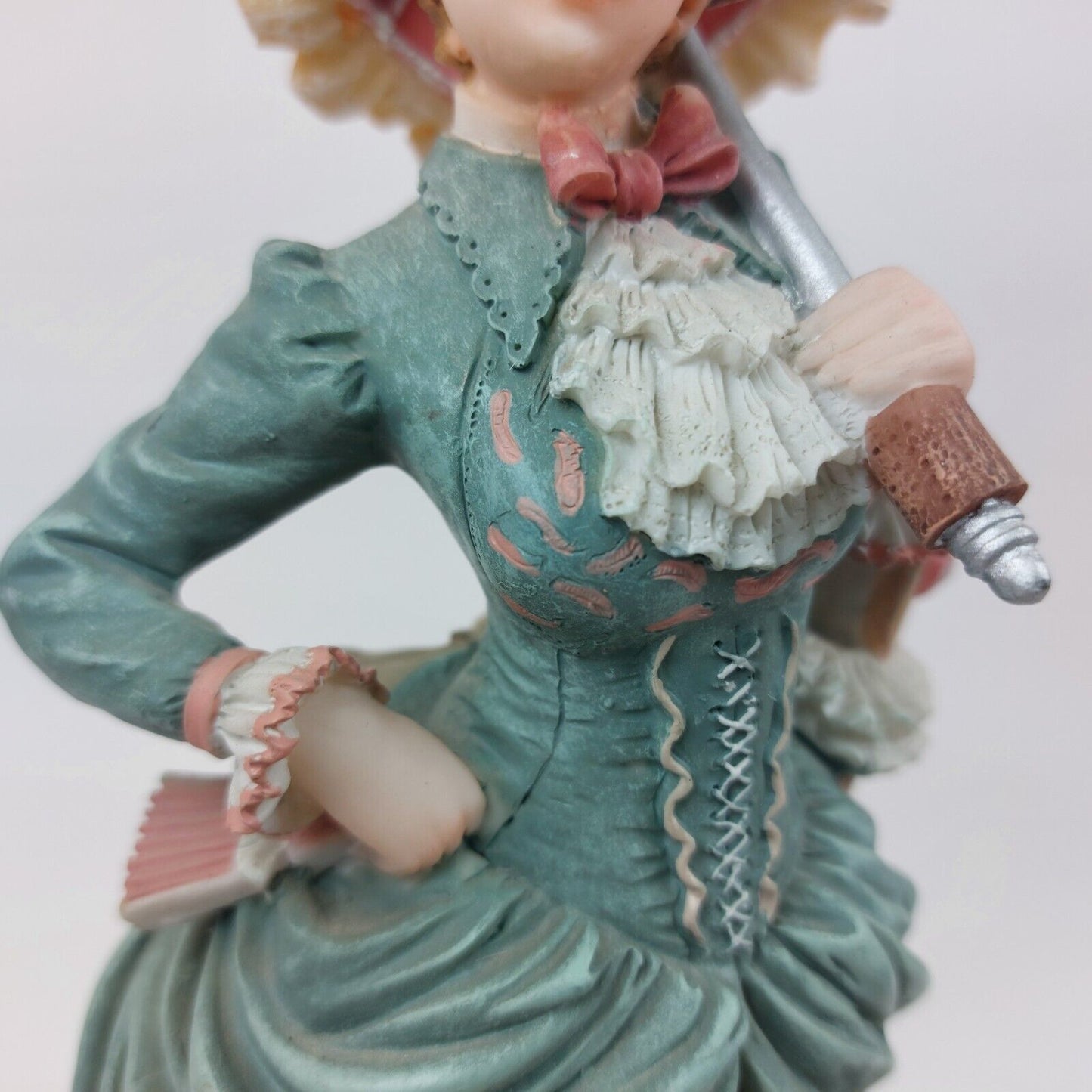 Juliana Collection Porcelain Victorian Lady Figurine with Dog Collectible 10.5"