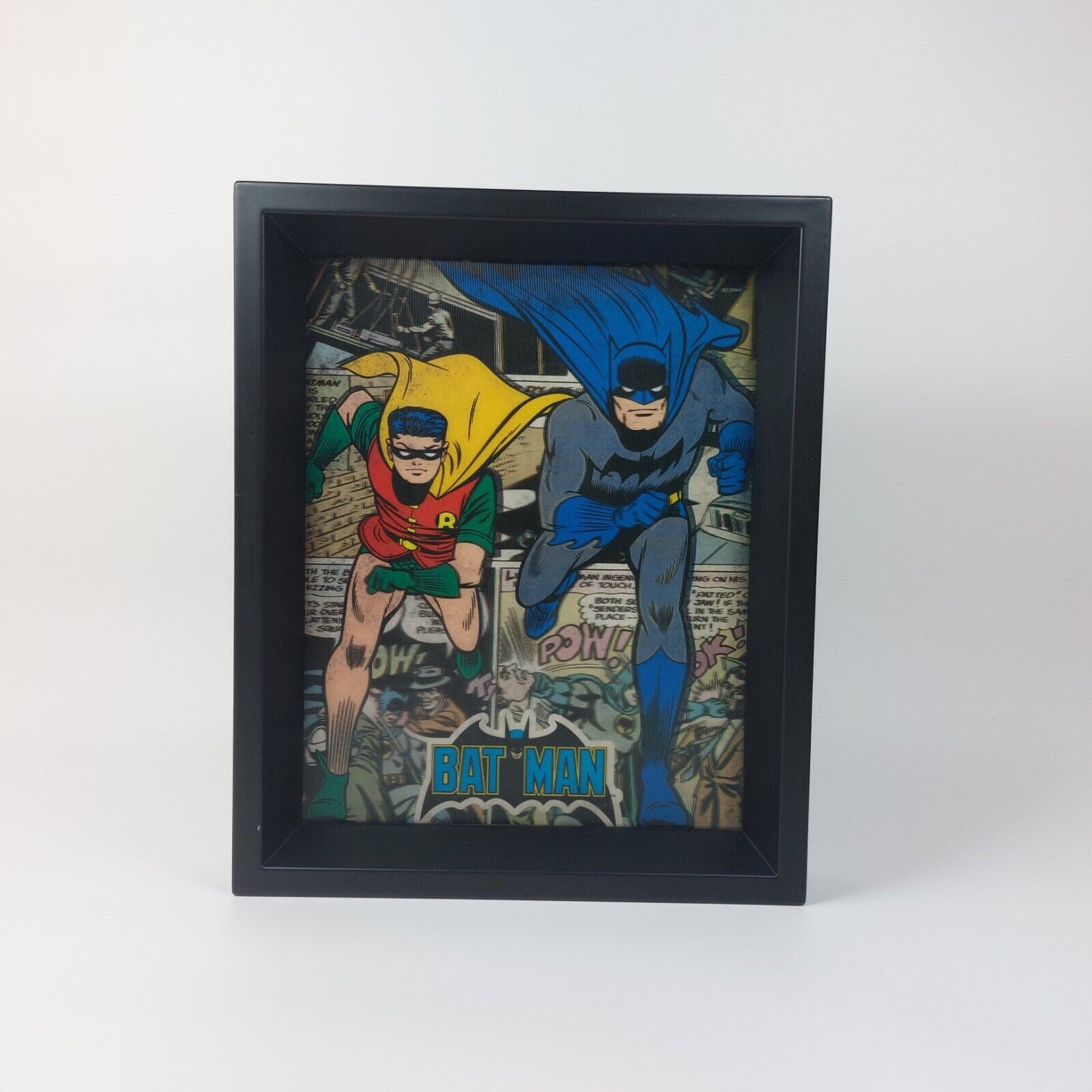 Batman & Robin 3D Lenticular Marvel Heros Retro Picture frame, See The Pictures