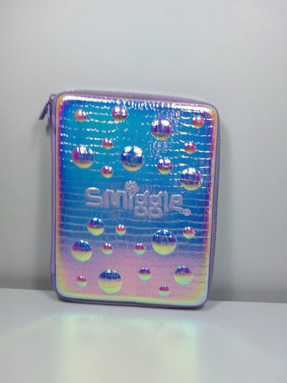 Smiggle Holographic Hardtop Pencil Case with Raised Bubble Design