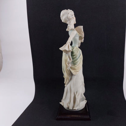 Giuseppe Armani Figurine Elegant Lady with Fan, Porcelain, 18 Inches,Collectible