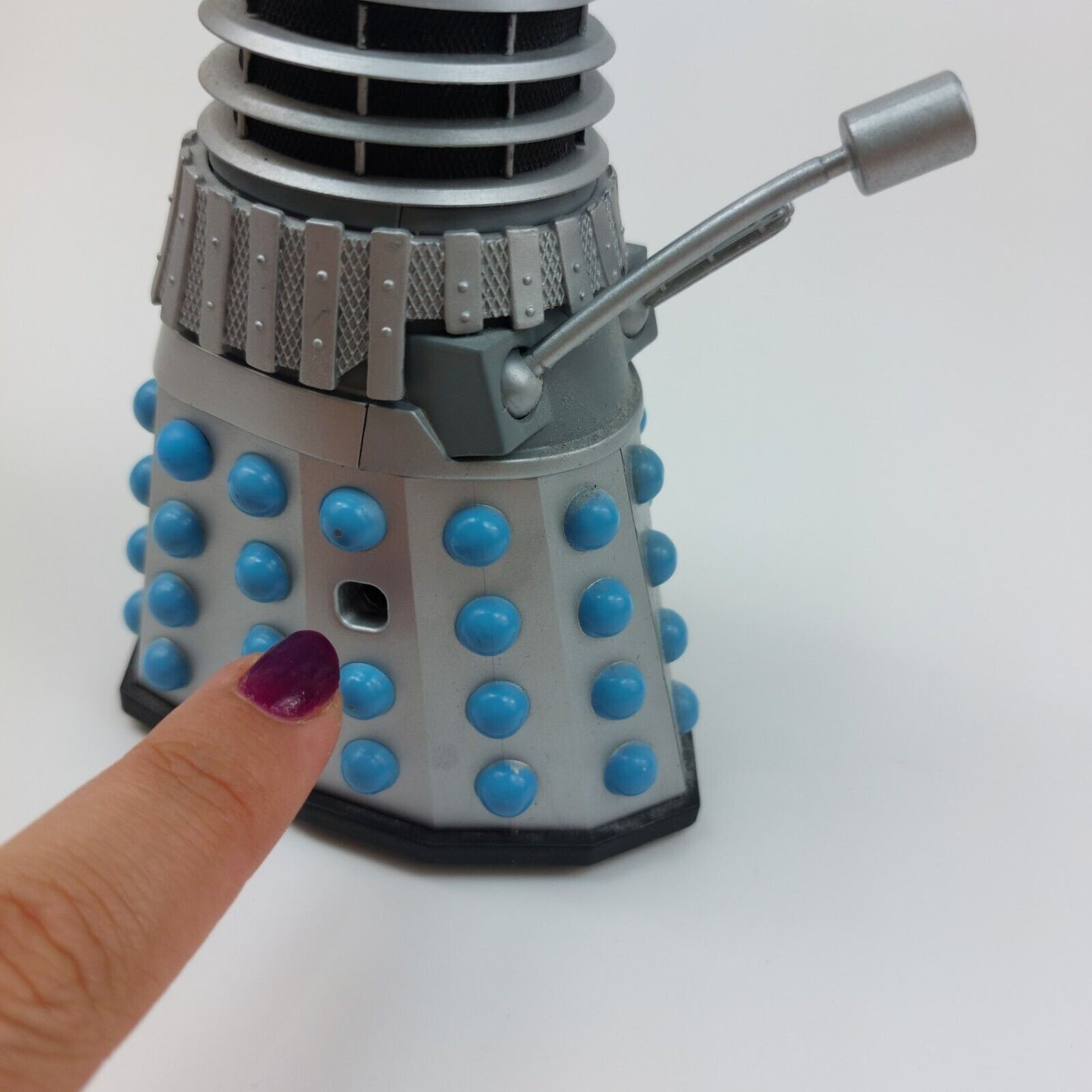 Doctor Who Classic Dalek Figure -1963 Design Silver/Blue 5.5" - BBC Missing Part