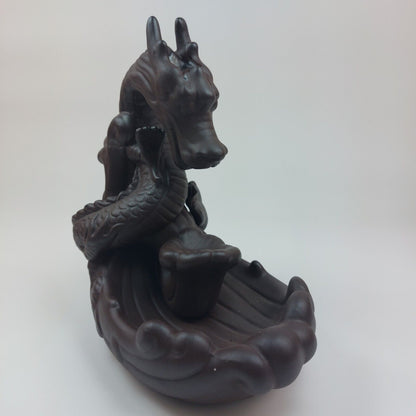 Dragon Backflow Incense Burner Ceramic with 18 Free Cones - Handcrafted Home Déc