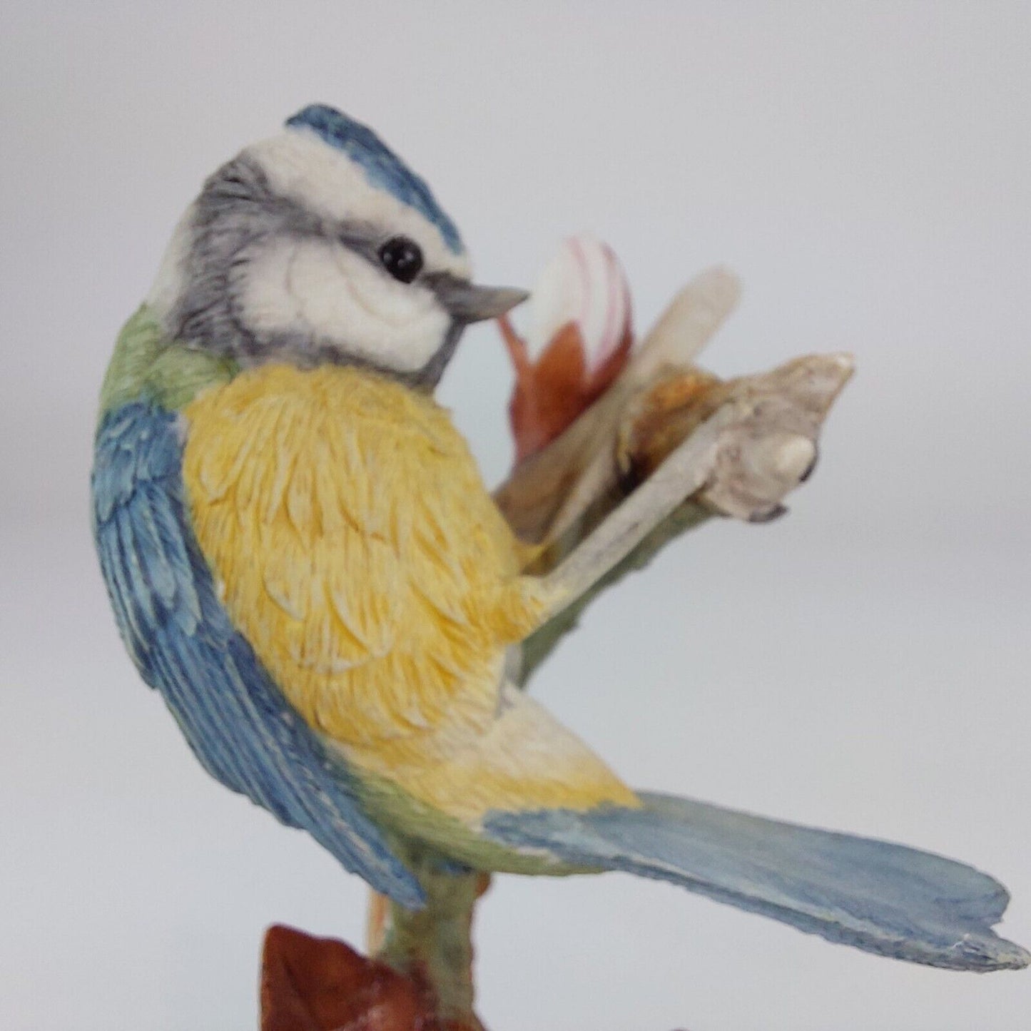 Country Artists "Bluetit with Cherry Blossom" Handcrafted Resin Figurine, Signed