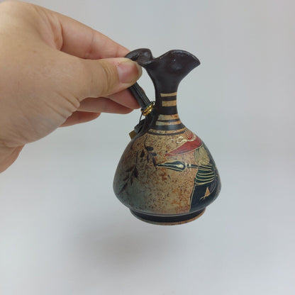 Handmade Greek Pottery Vase 10cm – Museum Replica, Hand-Painted Traditional Art