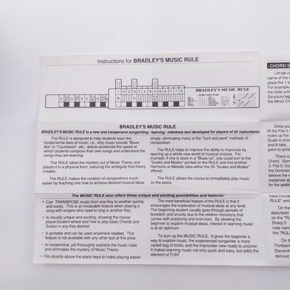 Bradley's Music Rule Slide Chart – Good Condition