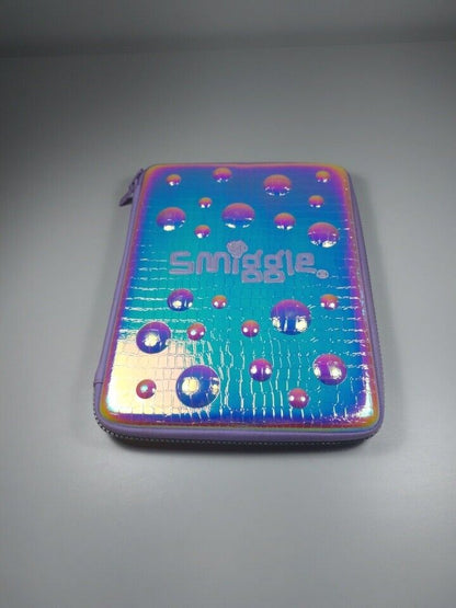 Smiggle Holographic Hardtop Pencil Case with Raised Bubble Design