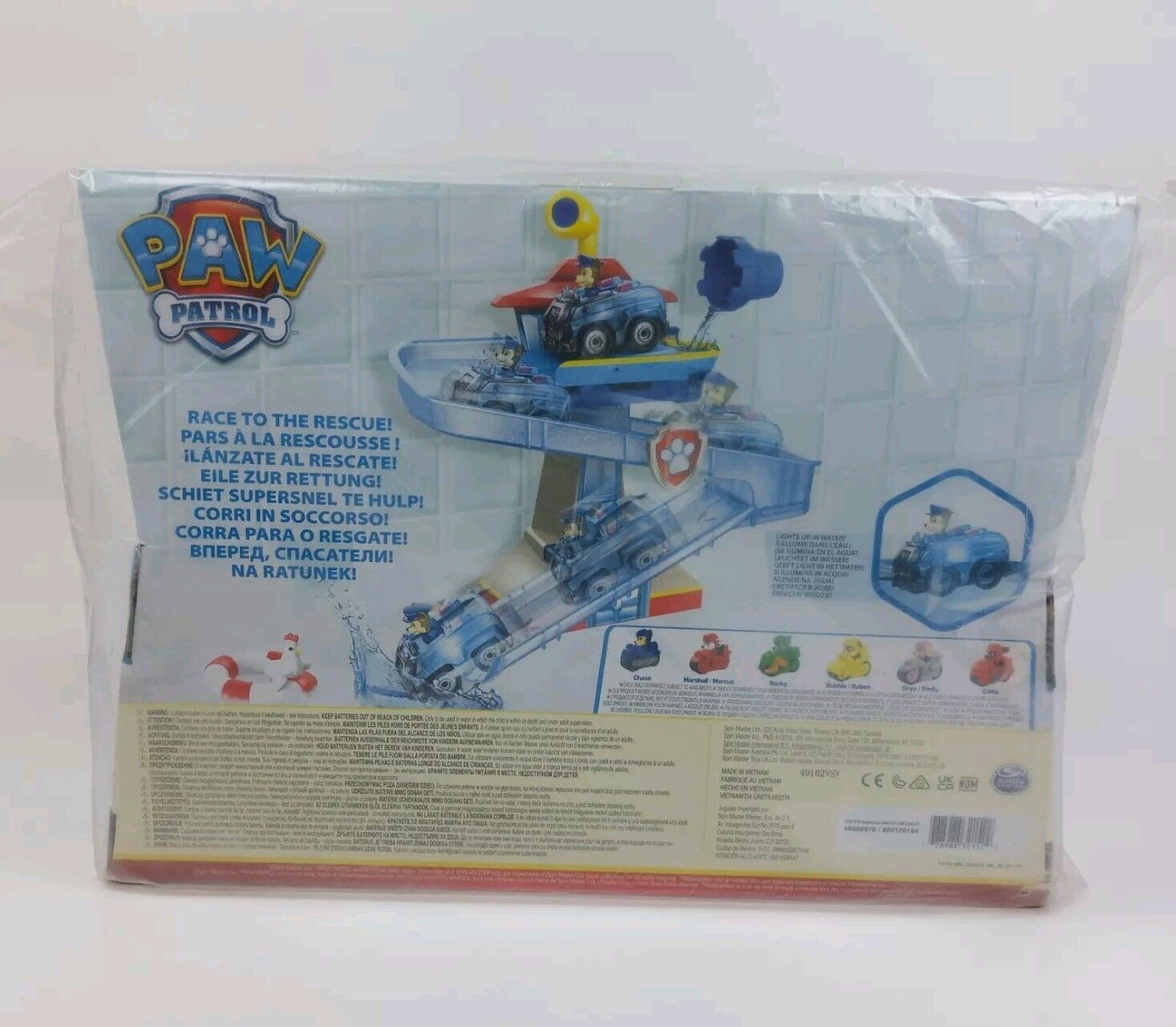 Paw Patrol Water Rescue Bath Playset - Includes Chase Vehicle - New & Sealed