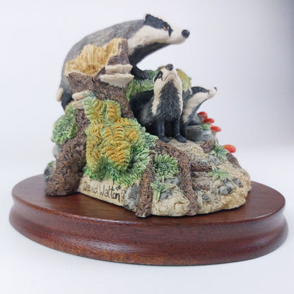 Border Fine Arts Badgers Figurine 1991 Handmade - David Walton Signed