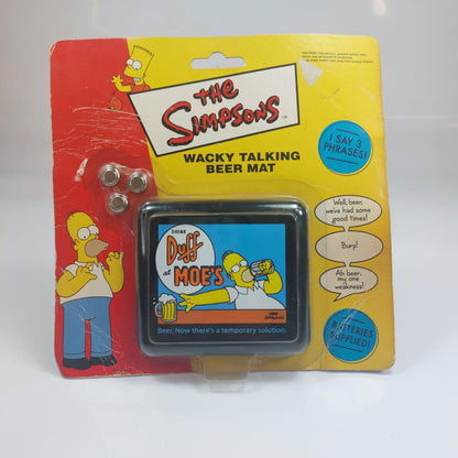 Very Rare-Vintage The Simpsons Wacky Talking Beer Mat With Batteries From 2003