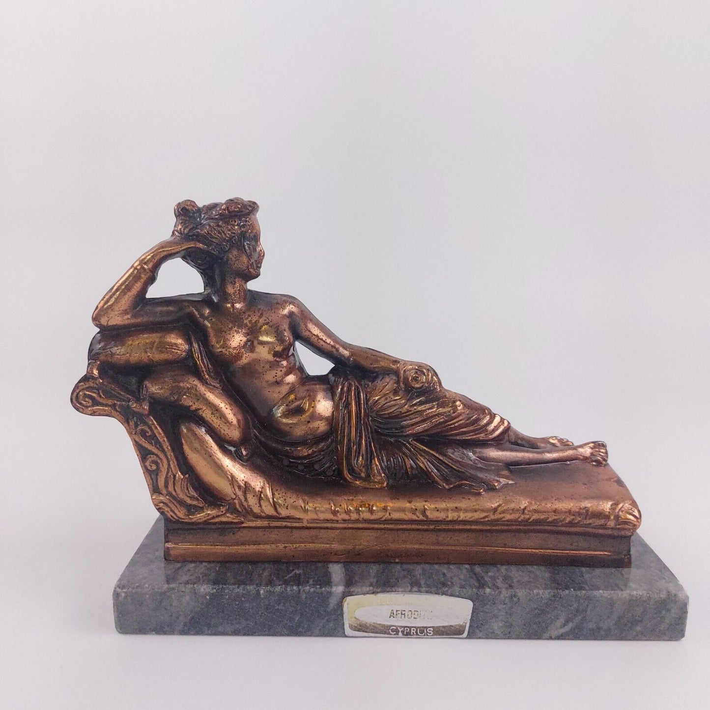 Aphrodite Cyprus Bronze Sculpture on Marble Base - Classic Figurine Statue