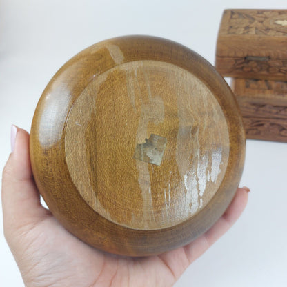 Vintage Hand-Carved Wooden Jewelry Boxes - Set of 3, Intricate Designs